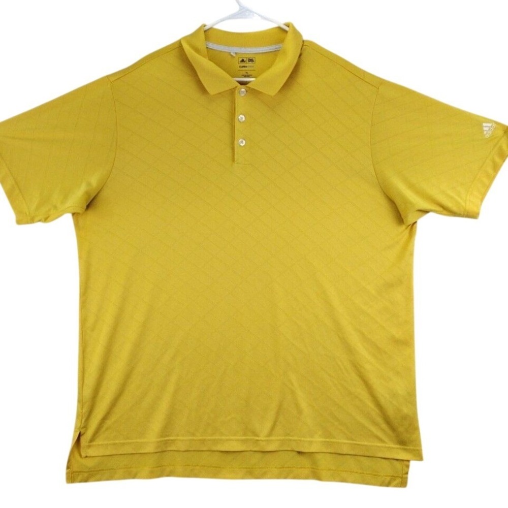 Adidas Golf Polo Shirt Men's XL Yellow ClimaCool Short Sleeve Performance